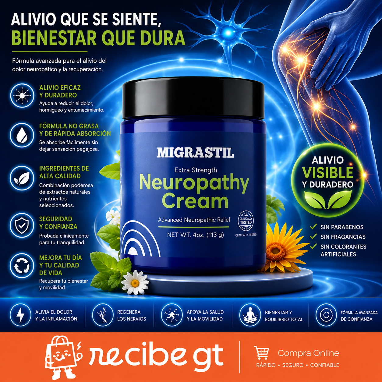 Neuropathy Cream ALIVIO QUE SE SIENTE - BIENESTAR QUE DURA