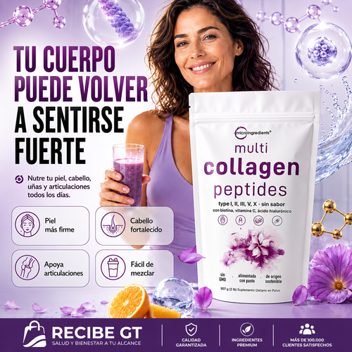 Multi Collagen Peptides: Recupera tu Cabello, Uñas, Brillo de la piel y Juventud...