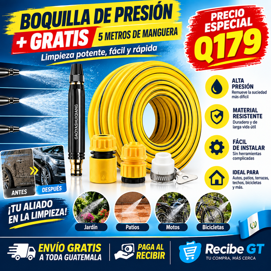 Boquilla de Alta Presión: convierte cualquier manguera en una hidrolavadora al instante