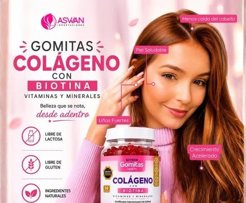🍓60 Gomitas de Colágeno + Biotina + Envío Gratis a TODA GUATEMALA.
